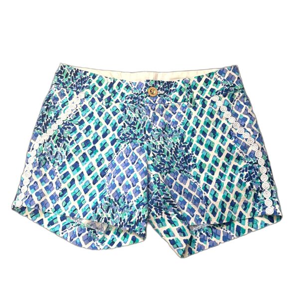 Lilly Pulitzer Callahan Shorts 5" Inseam Blue Pineapple Tropical‎ Preppy Size 0 - Picture 1 of 5